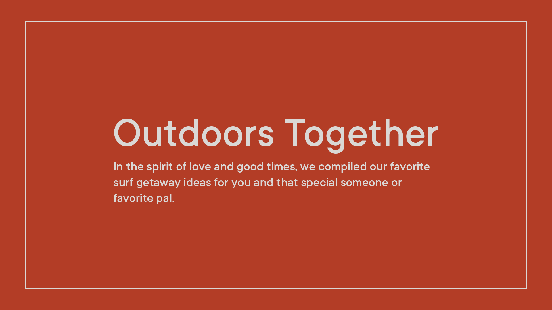 Outdoors Together